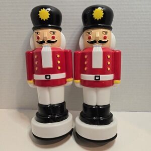 Lot‎ of 2 Empire Christmas Blow Mold Nutcracker Toy Soldiers 10" Light Toppers